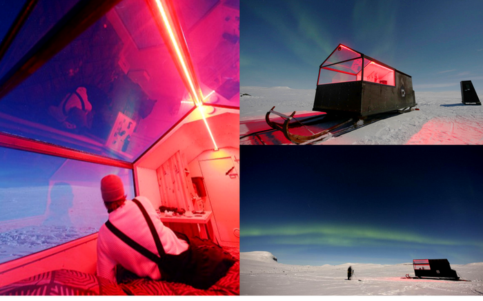 Sled hotel in Finland