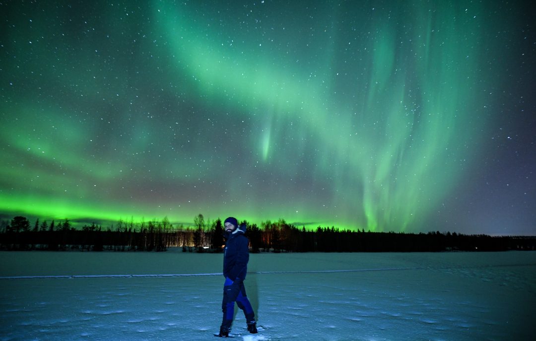 Northern Lights in Rovaniemi in winter